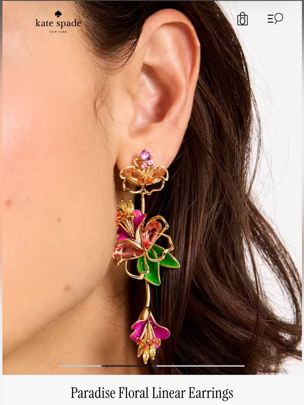 Kate spade Paradise Floral Linear Earrings - Picture 4 of 5